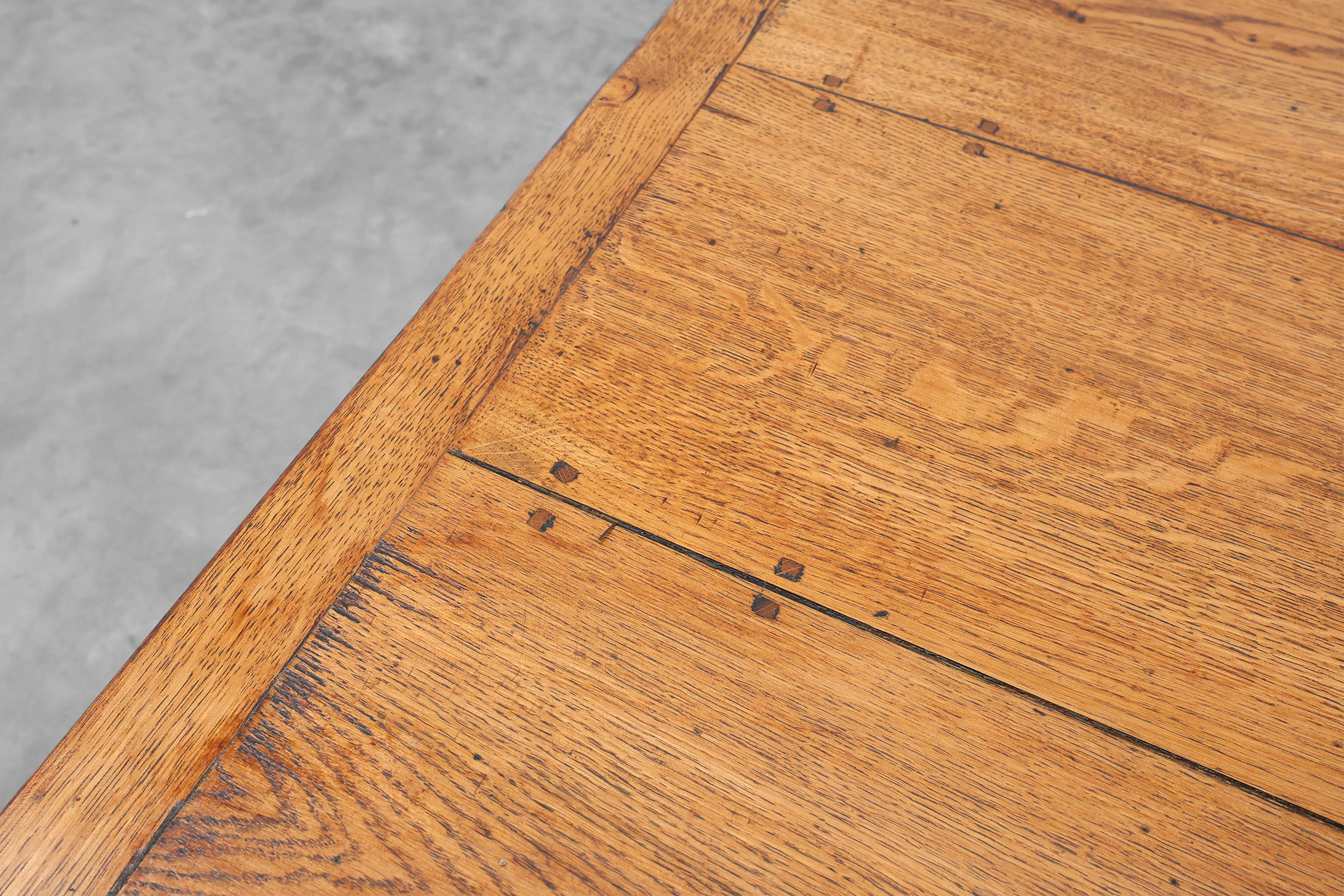 French Provincial Oak 19th century Farmhouse table with drawers, France thumbnail